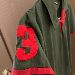 Vintage green and red polo